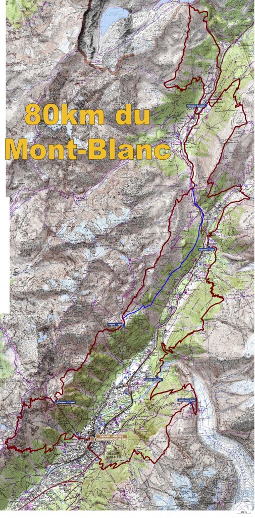 parcours repli du 80km du Mont Blanc